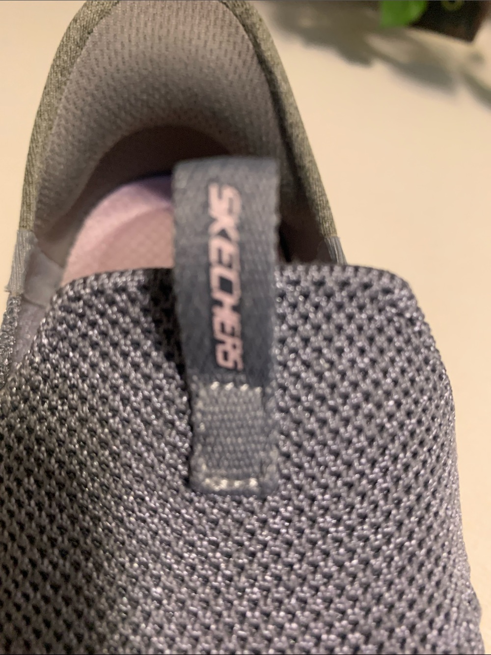 Skechers Gray Knit Slip-On Sneakers with White Soles - Picture 6 of 8